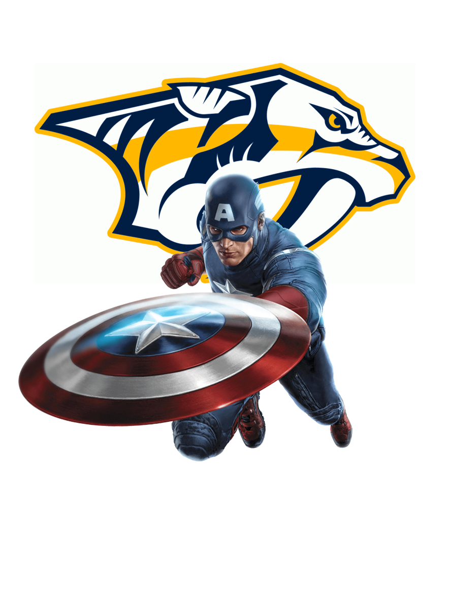 Nashville Predators Captain America Logo vinyl decal